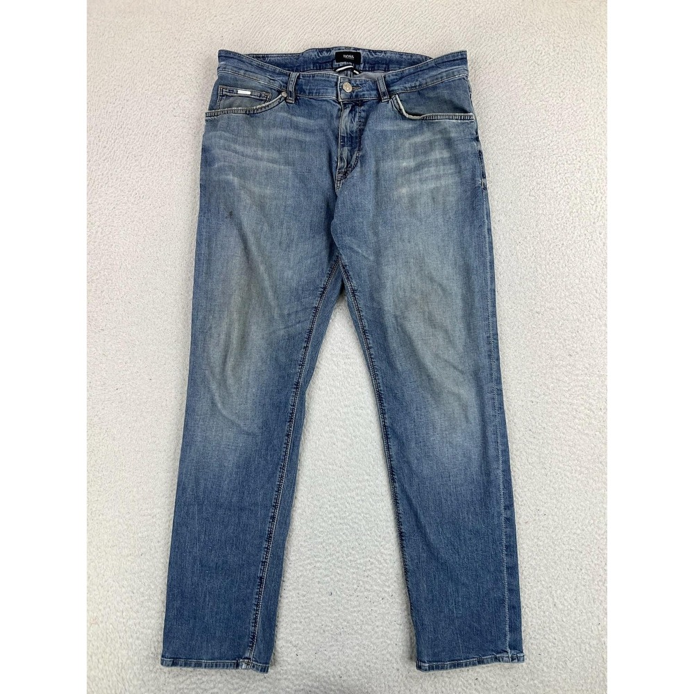 Hugo Boss Jeans Mens 32x30 Blue Slim Straight Stretch Denim Medium Wash Pants